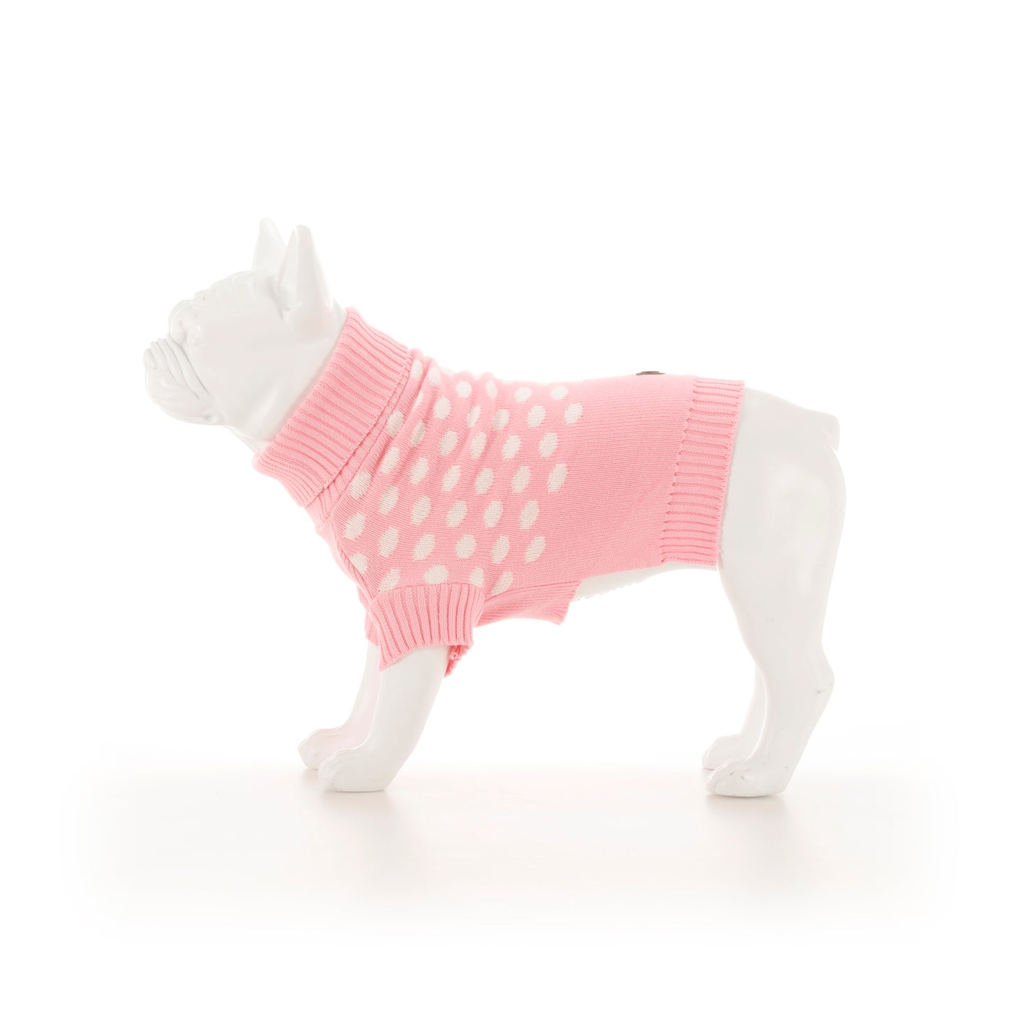 Pink With White Spots Turtleneck Dog Jumper