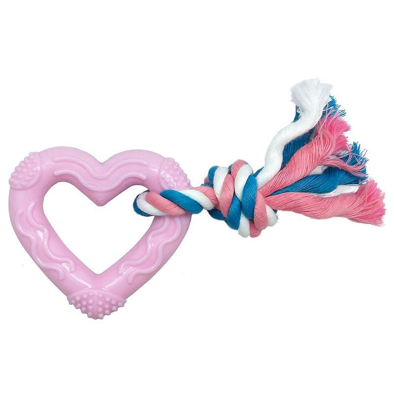 Lil' Pups Teether Heart Pink 8cm