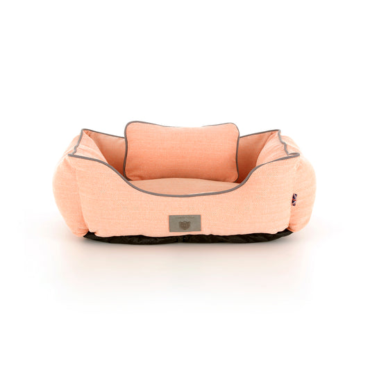 Orange Herringbone Premium Lounger Dog Bed