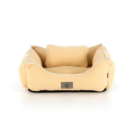 Gold Herringbone Premium Lounger Dog Bed