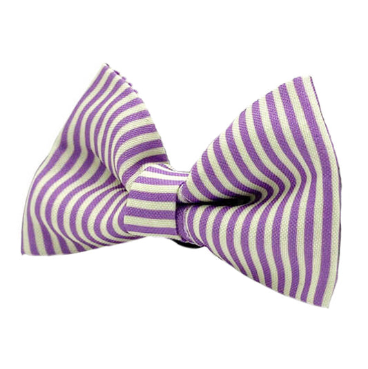 Lavender Stripe Designer Dog Bow Tie