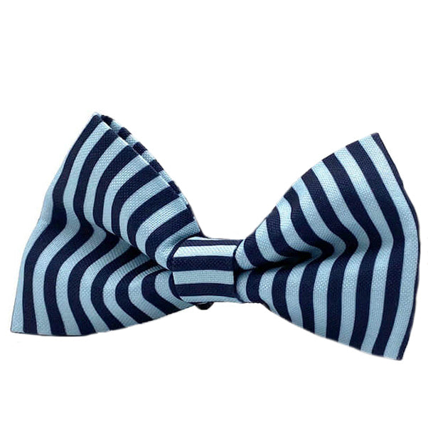 Navy Stripe Designer Dog Bow Tie